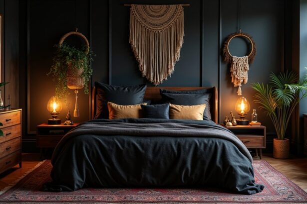 moody eclectic bedroom decor