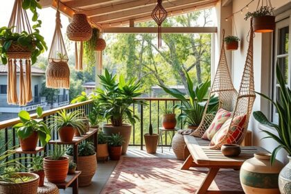 bohemian inspired balcony decor
