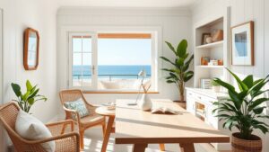breezy coastal workspace decor