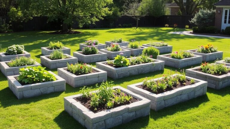 elegant stone garden beds