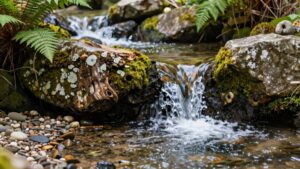 natural looking smooth waterfall