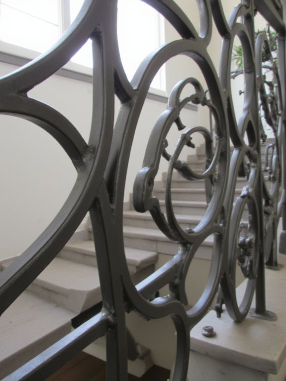 bold geometric metal railings