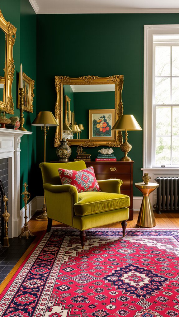 bold jewel toned accent walls