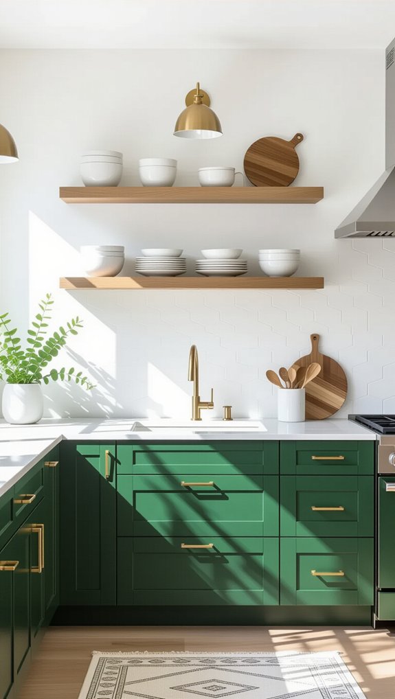 22 Kitchen Cabinet Color Ideas for Modern and Timeless Style 9 calming deep forest green