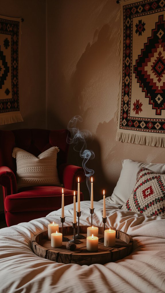 candlelit cozy boho ambiance