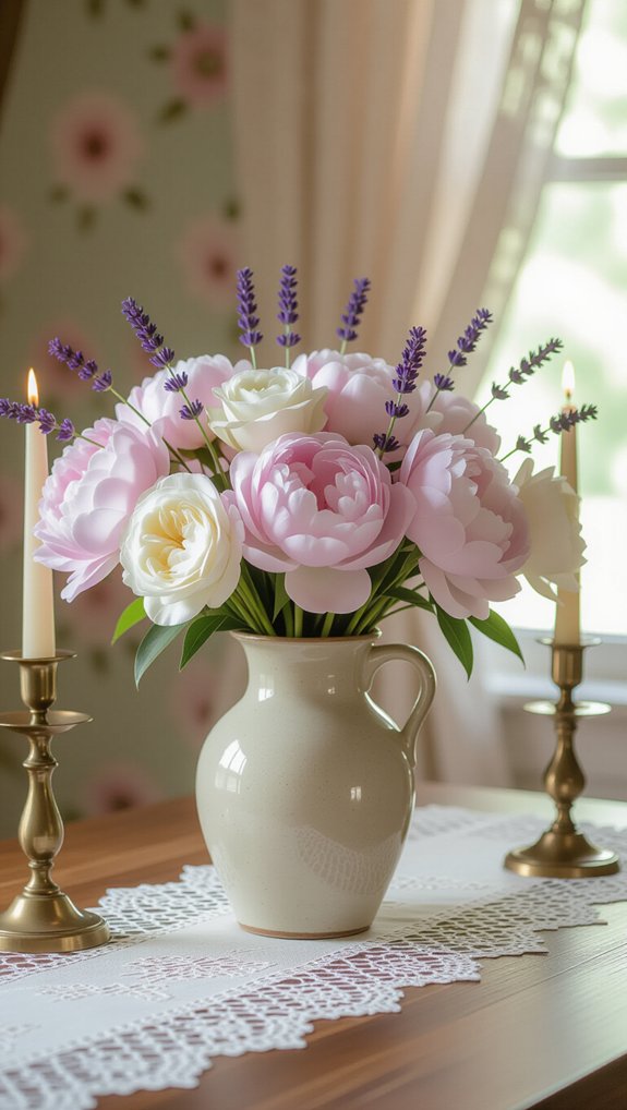 charming pastel flower arrangements