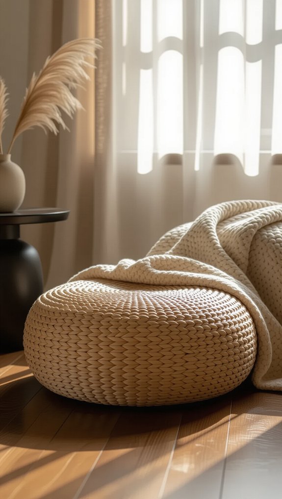 charming versatile rattan pouf