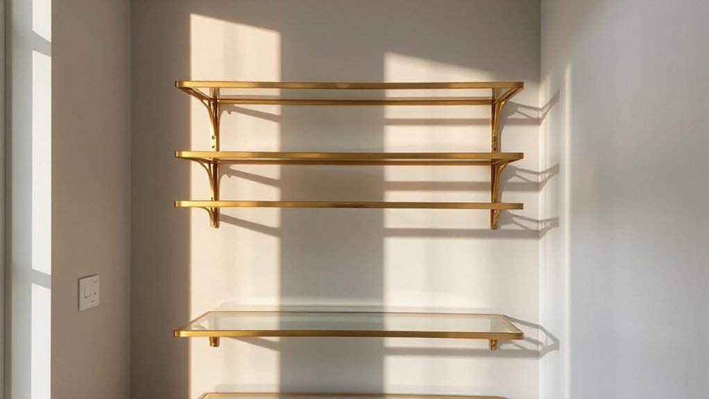 charming vintage brass shelves