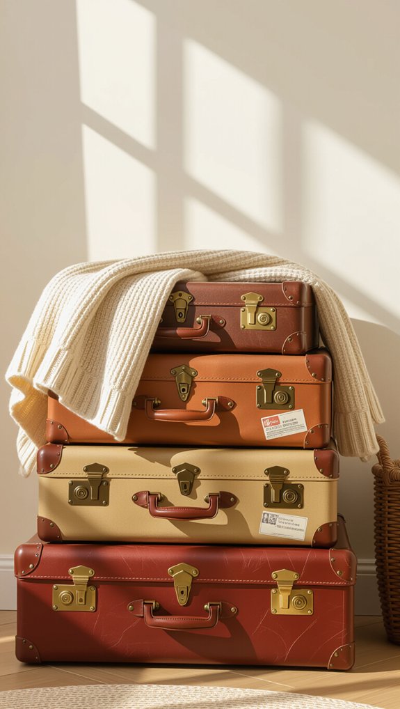 charming vintage suitcase storage