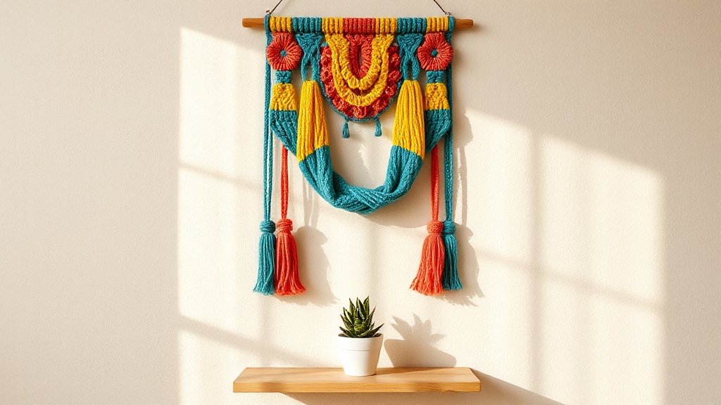 colorful macram wall decor