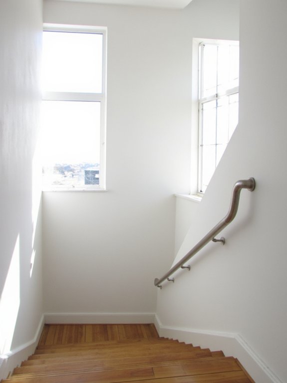 contemporary brushed steel railings