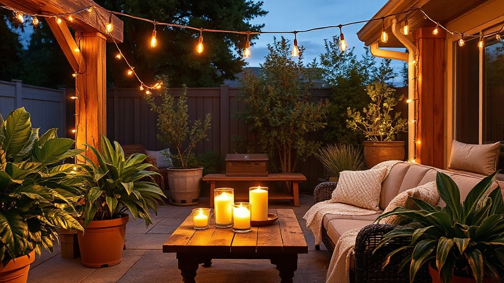 cozy ambient patio lighting