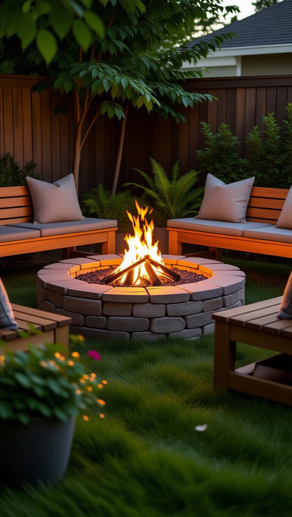 cozy circular fire pit