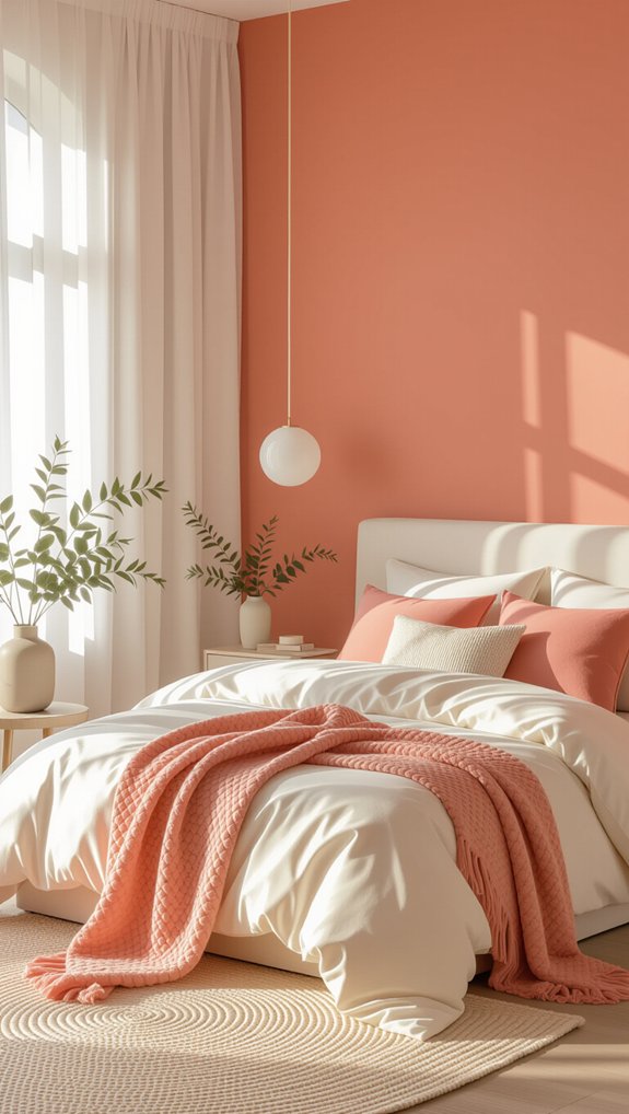 cozy coral bedroom retreat