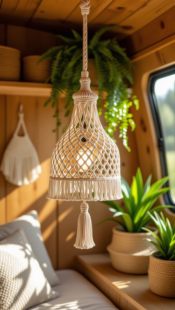 cozy macram pendant shade