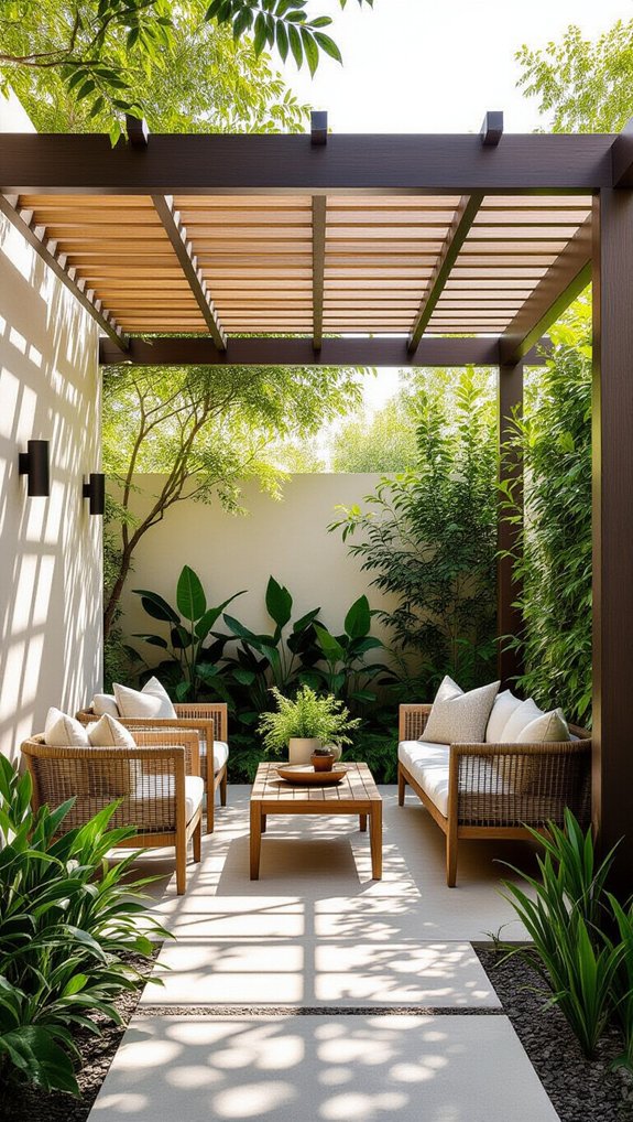 cozy outdoor freestanding pergola