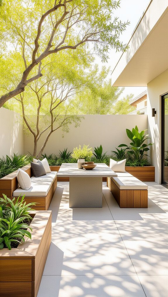 cozy rectangular patio design