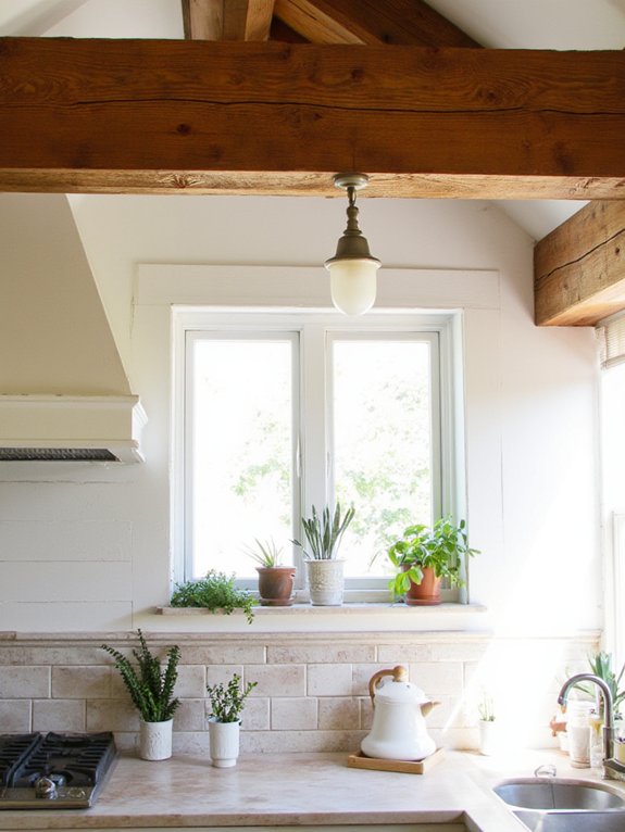 cozy rustic wood beams