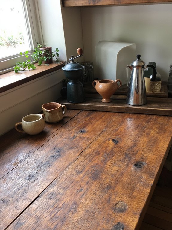 cozy rustic wood coffee station