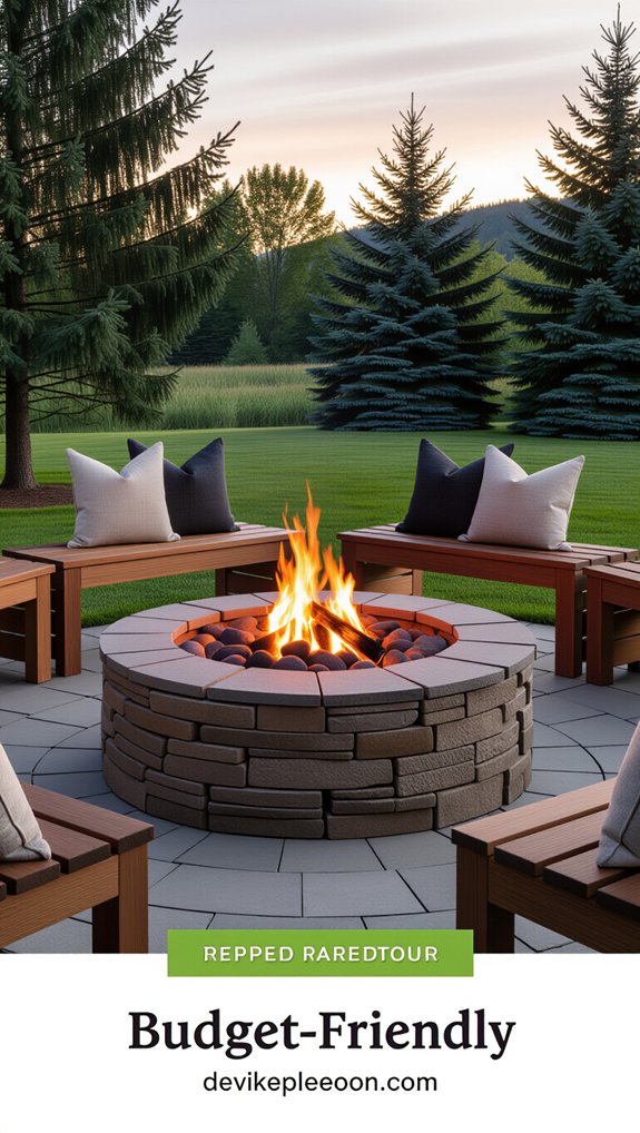 cozy stone fire pit