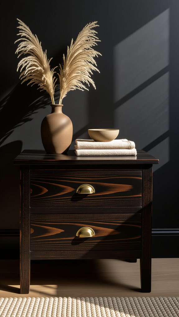 cozy stylish dark nightstands