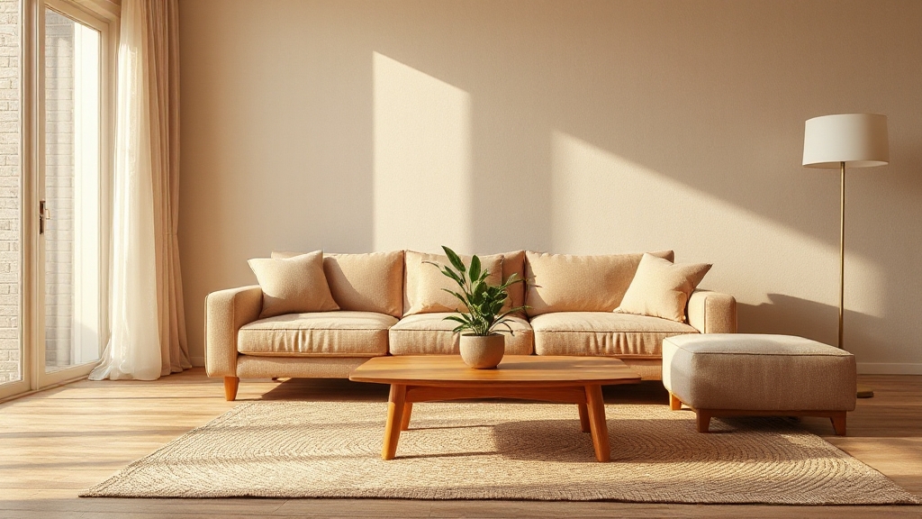 cozy taupe living room ambiance