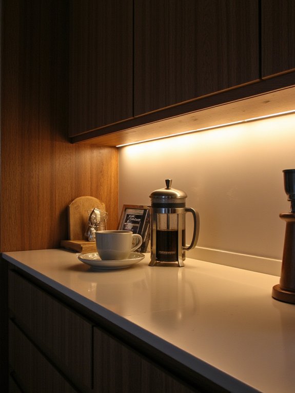 cozy under cabinet lighting setup