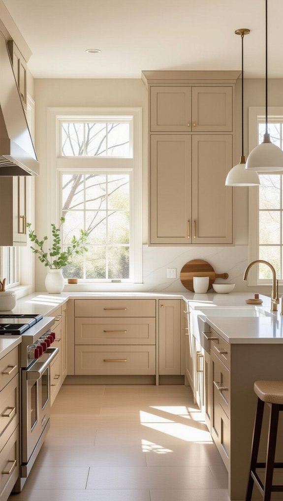 22 Kitchen Cabinet Color Ideas for Modern and Timeless Style 16 cozy versatile warm beige cabinetry