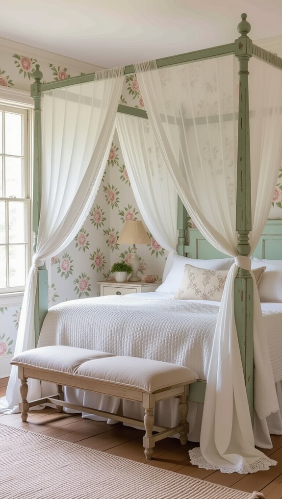 cozy vintage canopy bed