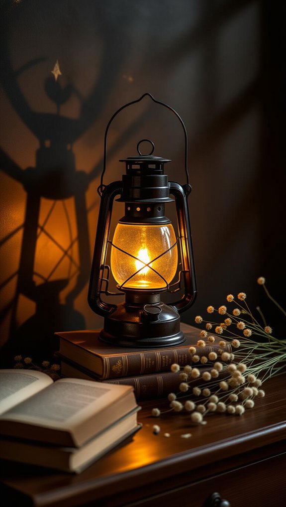 cozy vintage lantern lighting