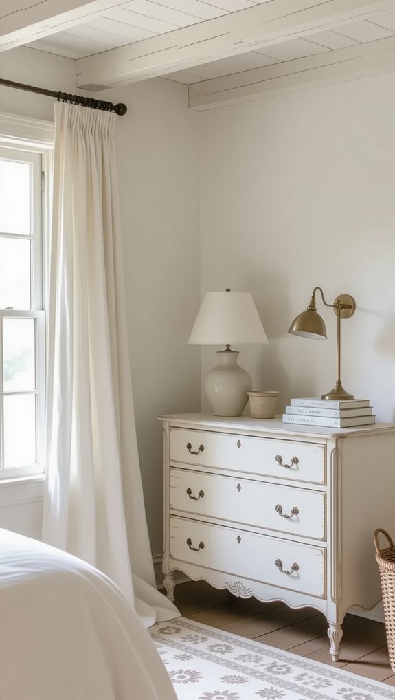 cozy vintage whitewashed accents