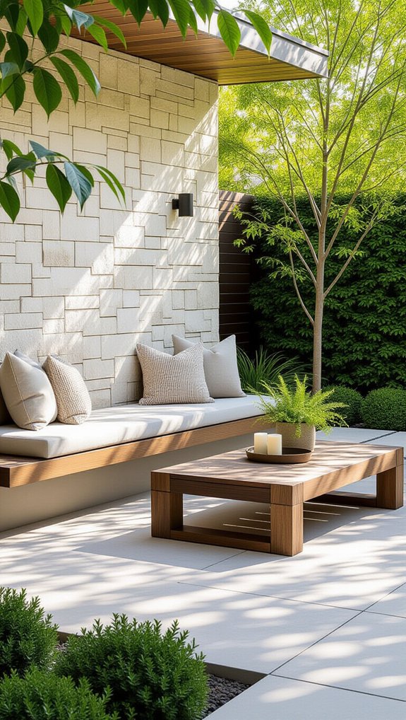 cozy weather resistant bench seating