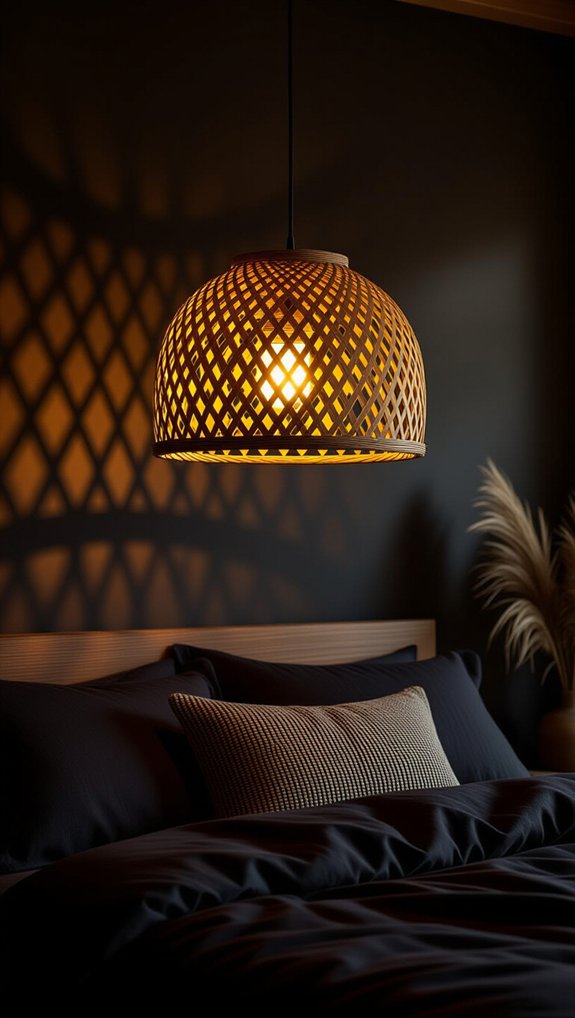 cozy woven pendant lighting