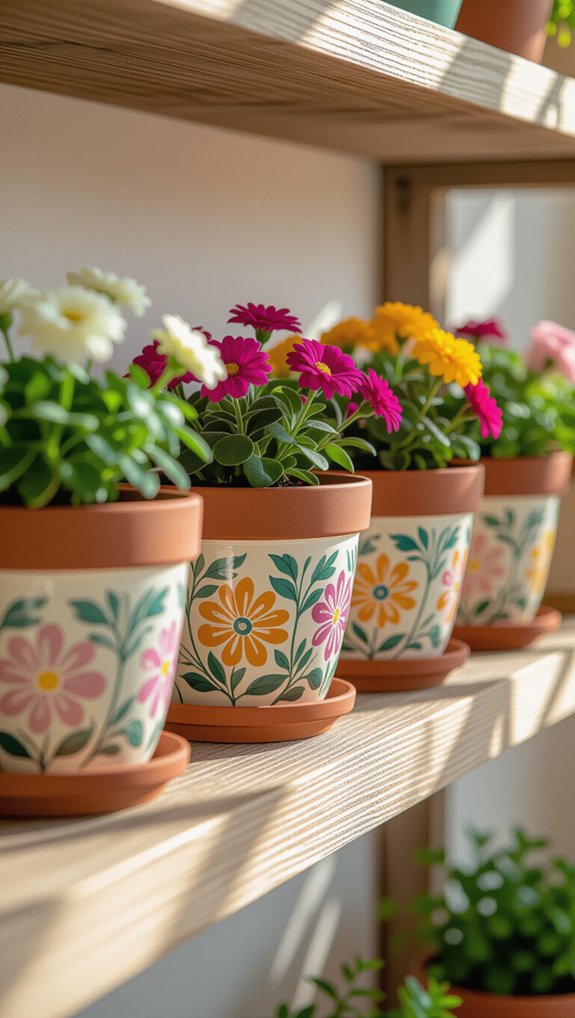 creative flower pot painting
