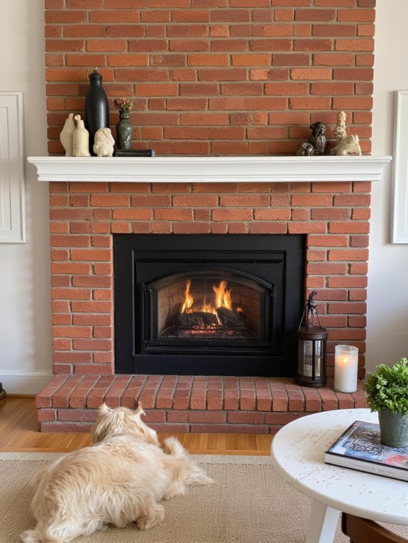 creative mixed material fireplaces