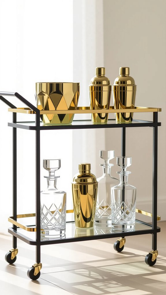 elegant gold and brass accents