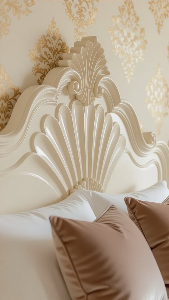 elegant shell shaped headboard