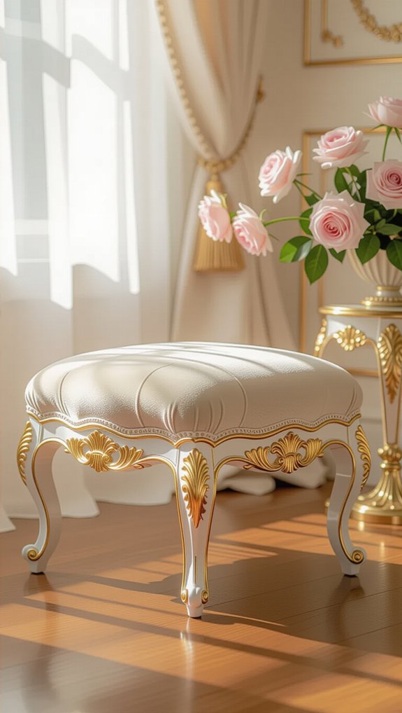 elegant velvet footstool accent