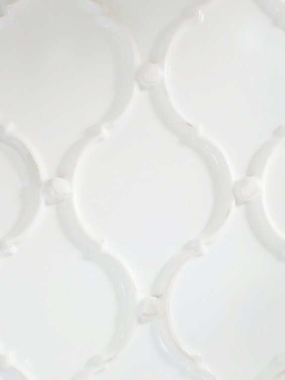 elegant white arabesque tiles