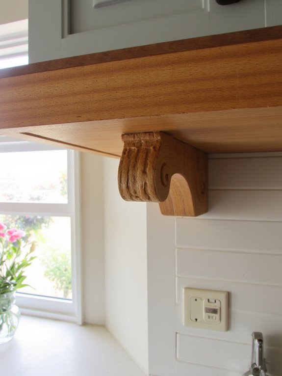 elevate kitchen with corbels