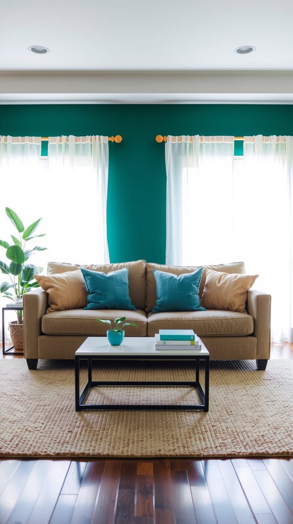 emerald green wall elegance