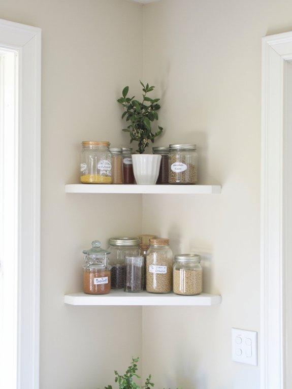 floating corner shelf installation