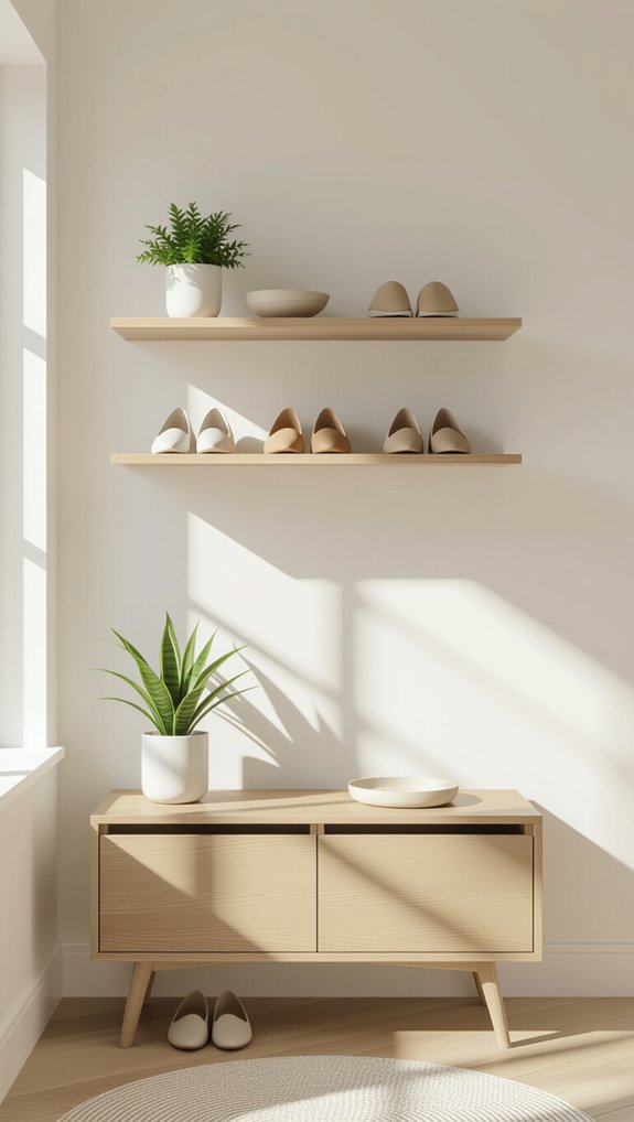 floating shelves for organization