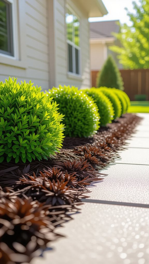 fresh mulch bed transformation