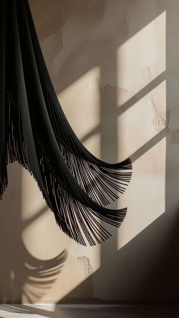 fringe curtain panel layering