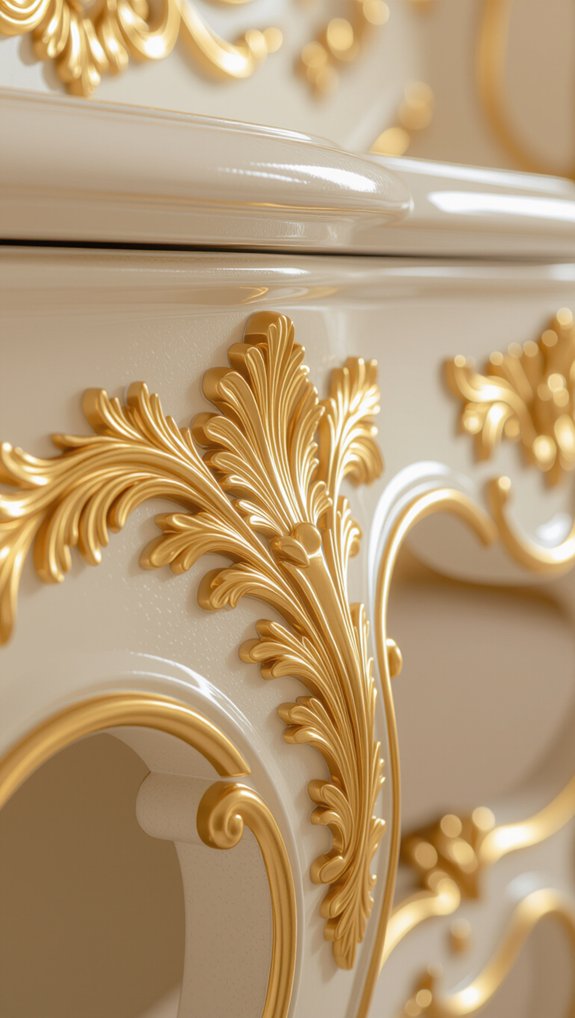 gold leaf rococo bedroom accents