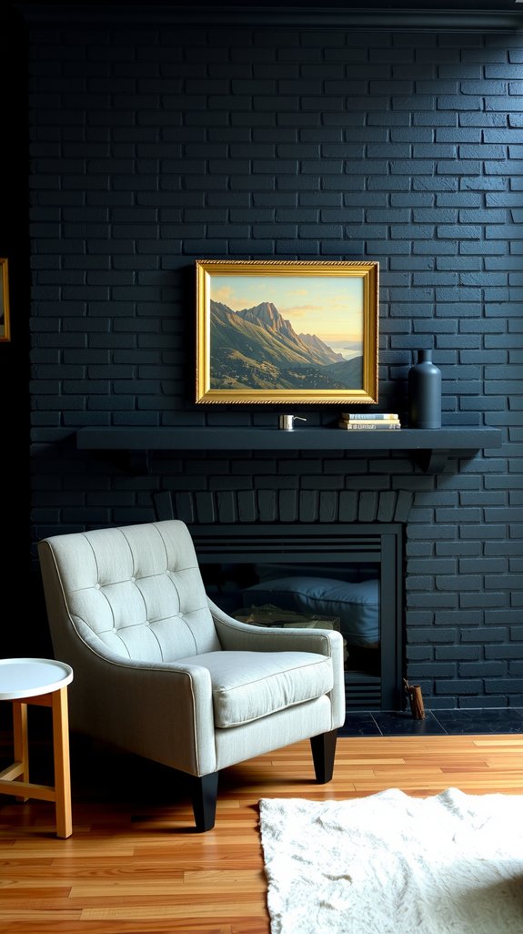 graphite black fireplace transformation