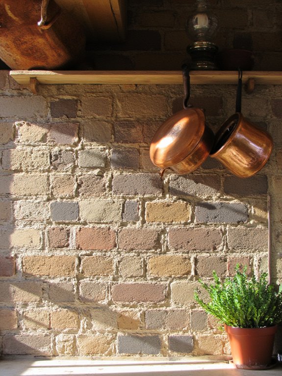 herringbone brick kitchen elegance