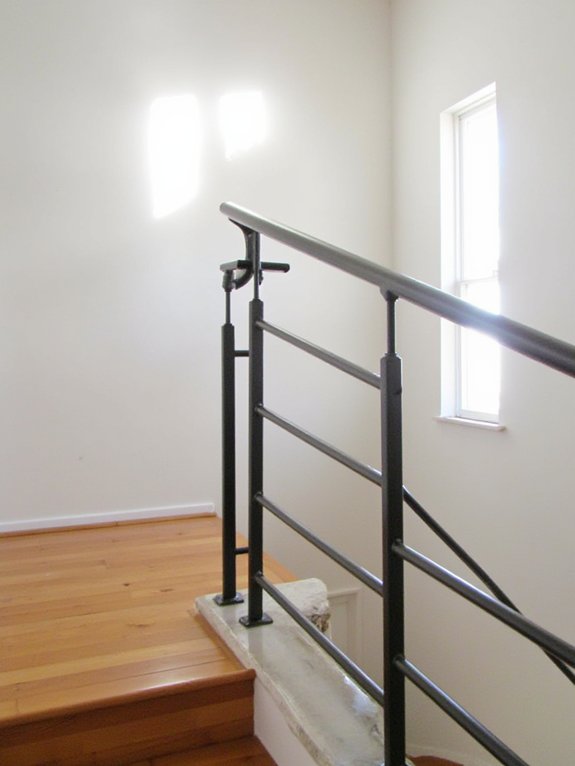 horizontal metal bar railings