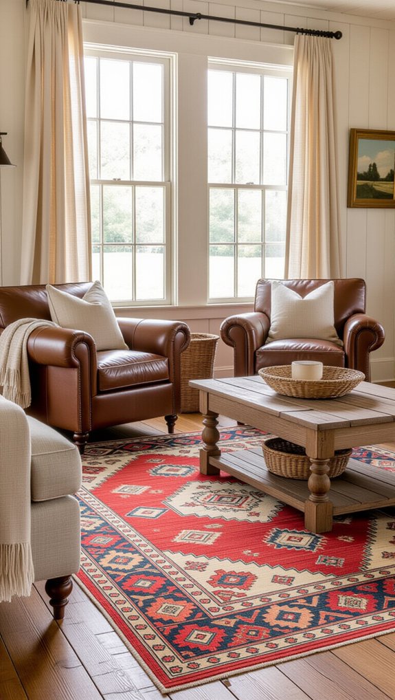 layered vintage area rugs